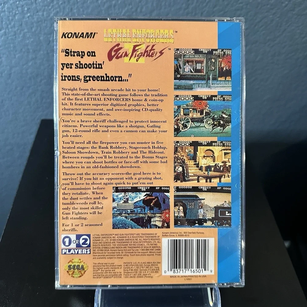 Lethal Enforcers II: Gun Fighters (Sega CD, 1994) Complete CIB Excellent Cond.